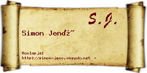 Simon Jenő névjegykártya