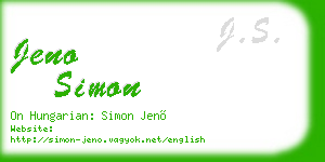 jeno simon business card