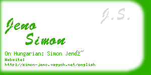 jeno simon business card